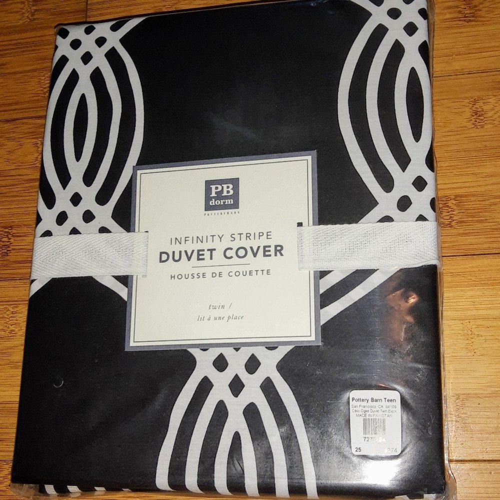 PB Teen Dorm Infinity Stripe Duvet Cover Twin XL